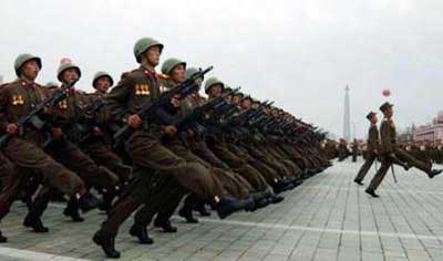 A North Korean parade on 2003 Sep 09
