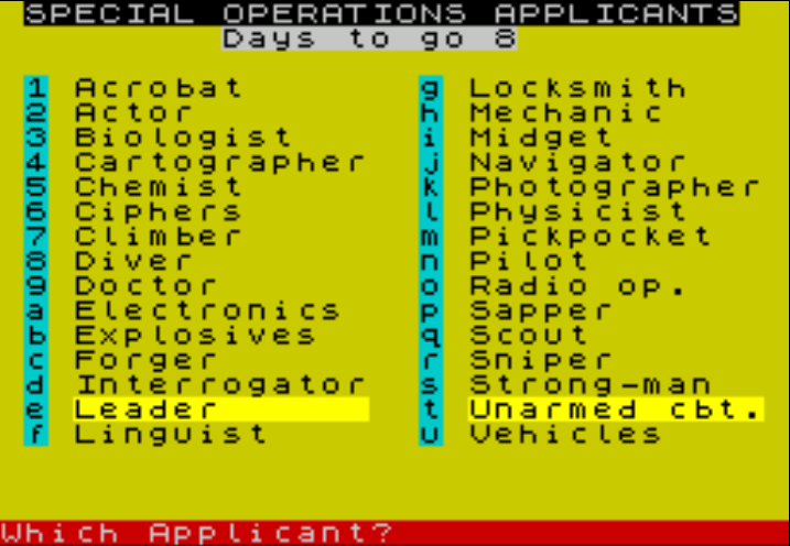 Selecting skills in Special Operations Selecting skills in Special Operations